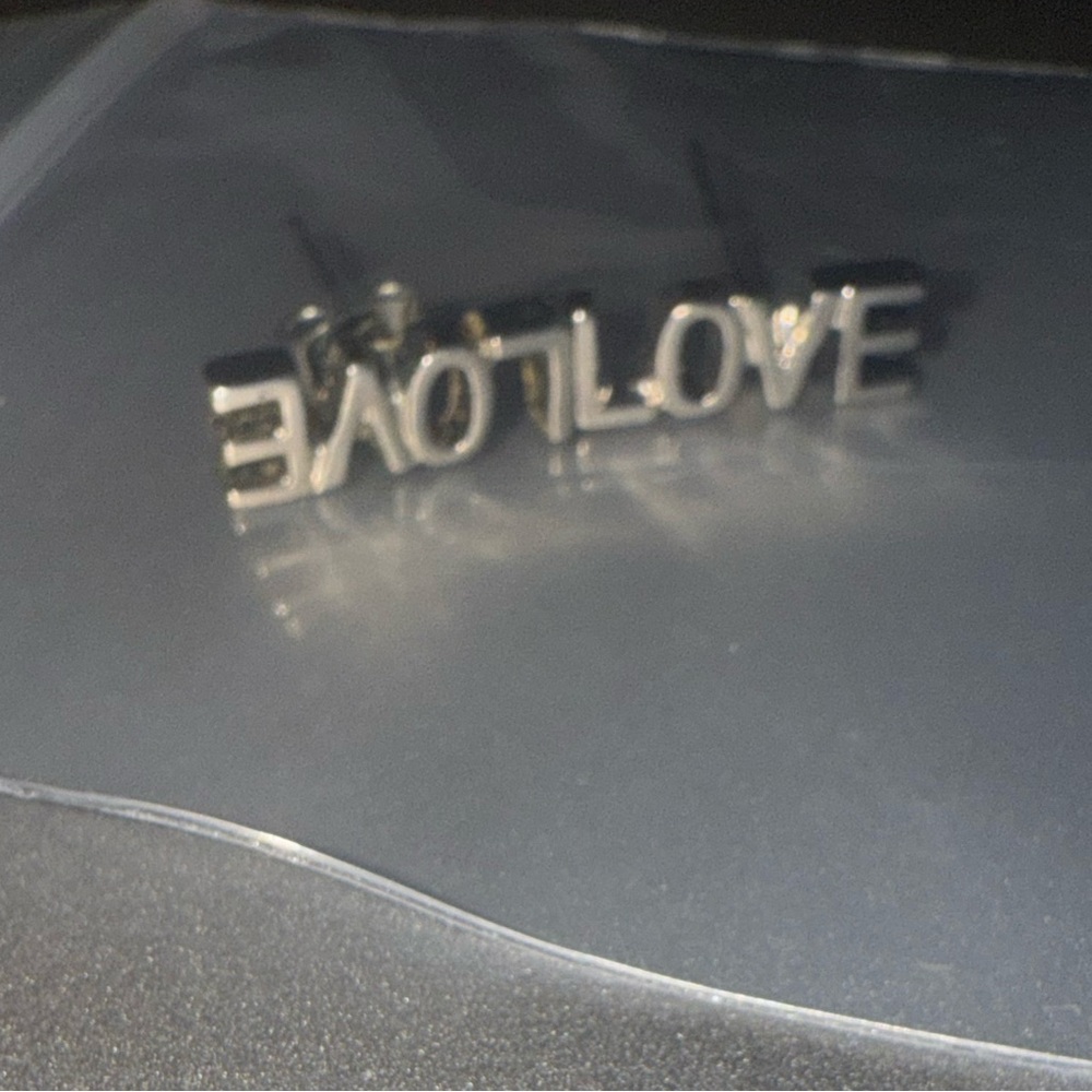 Chic Silver LOVE Stud Earrings